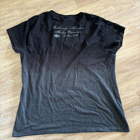 2 for 25 Women's Harley Davidson Tee Black Short Sleeve Sz L 100% Cotton - Picture 4 of 4